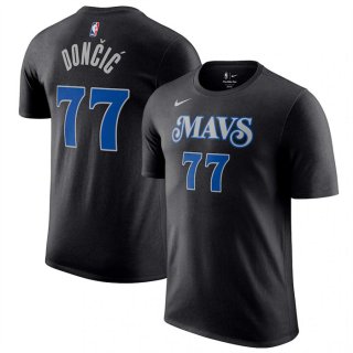Dallas Mavericks #77 Luka Doncic Black 2023-24 City Edition Name & Number T-Shirt