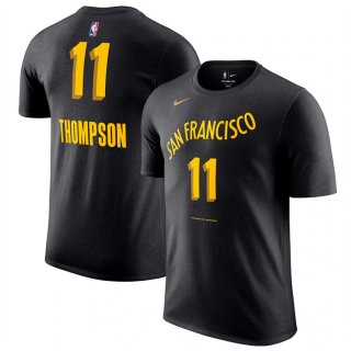 Golden State Warriors #11 Klay Thompson Black 2023-24 City Edition Name & Number T-Shirt