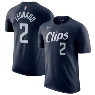 Los Angeles Clippers #2 Kawhi Leonard Navy 2023-24 City Edition Name & Number T-