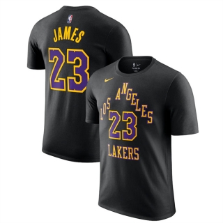 Los Angeles Lakers #23 LeBron James Purple 202-24 City Edition Name & Number T-