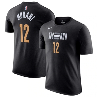 Memphis Grizzlies #12 Ja Morant Black 2023-24 City Edition Name & Number T-Shirt