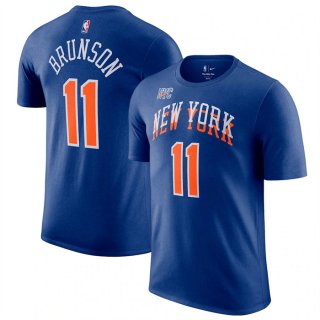 New Yok Knicks #11 Jalen Brunson Blue2023-24 City Edition Name & Number T-Shirt