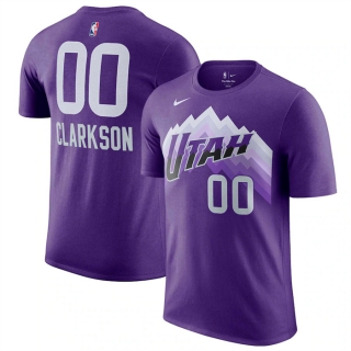 Utah Jazz #00 Jordan Clarkson Purple 2023-24 City Edition Name & Number T-Shirt
