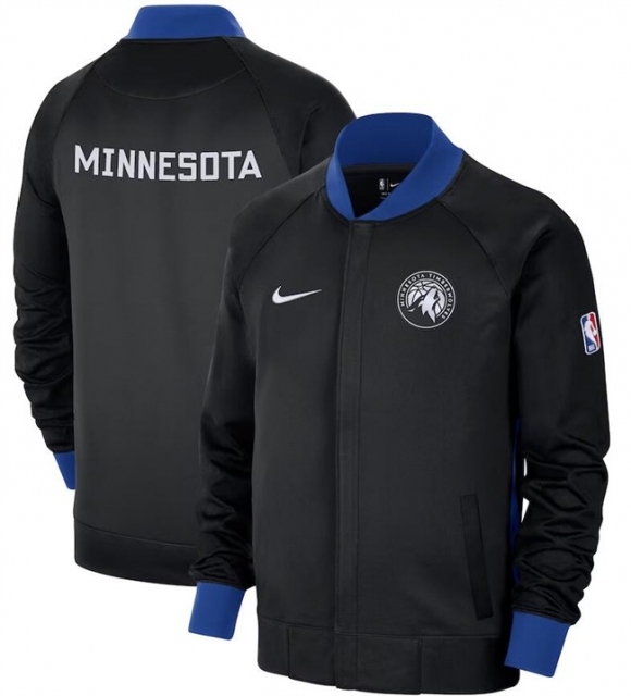 Minnesota Timberwolves Black 2022-23 City Edition Full-Zip Jacket