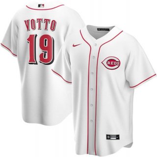 Cincinnati Reds #19 Joey Votto White Stitched Baseball Jersey