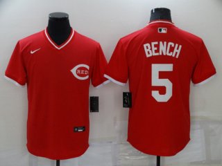 Cincinnati Reds #5 Johnny Bench Red Stitched Baseball Jersey