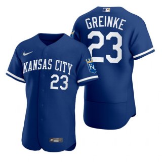 Kansas City Royals #23 Zack Greinke Royal Flex Base Stitched Jersey