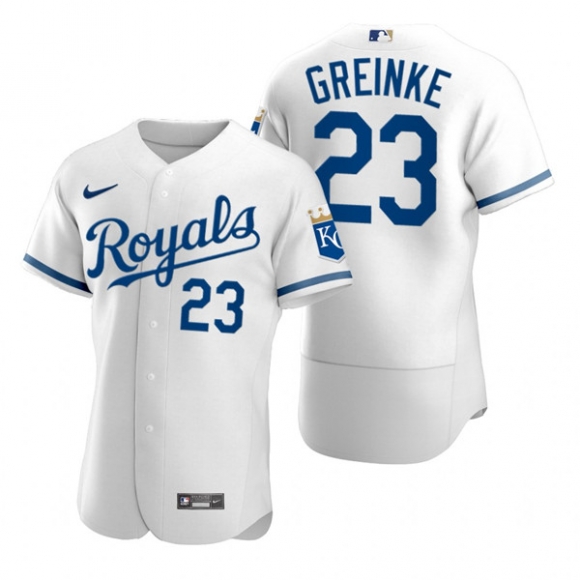 Kansas City Royals #23 Zack Greinke White Flex Base Stitched Jersey