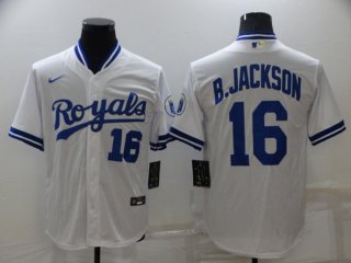Kansas City Royals #16 Bo Jackson White Cool Base Stitched Jersey