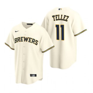 Milwaukee Brewers #11 Rowdy Tellez Cream Cool Base Stitched Jersey