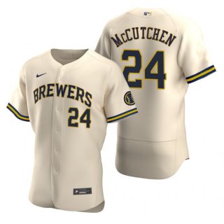 Milwaukee Brewers #24 Andrew McCutchen Cream Flex Base Stitched MLB Jersey