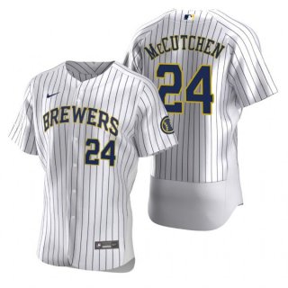 Milwaukee Brewers #24 Andrew McCutchen White Flex Base Stitched MLB Jersey