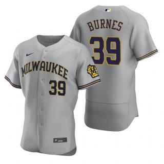 Milwaukee Brewers #39 Corbin Burnes Gray Flex Base Stitched MLB Jersey