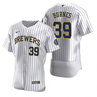 Milwaukee Brewers #39 Corbin Burnes White Flex Base Stitched MLB Jersey