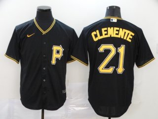 Pittsburgh Pirates #21 Roberto Clemente Black Cool Base Stitched MLB Jersey 2