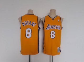 Los Angeles Lakers #8 Kobe Bryant Yellow Throwback Basketball Jersey
