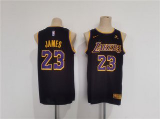 Los Angeles Lakers #23 LeBron James Black Stitched Basketball Jersey 3