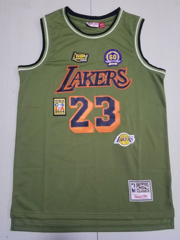 Los Angeles Lakers #23 LeBron James service green jersey
