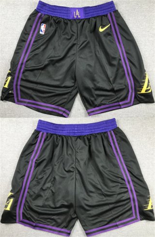 Los Angeles Lakers Black Shorts (Run Small)