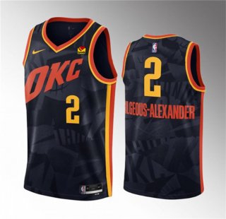 Oklahoma City Thunder #2 Shai Gilgeous-Alexander Black 2023-24 City Edition Stitched