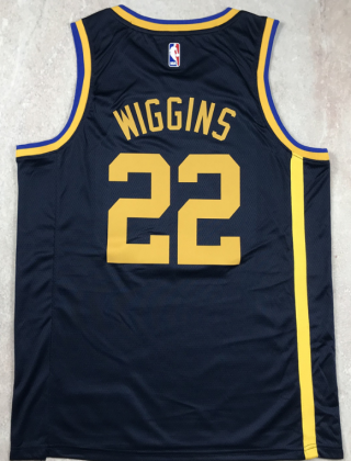 Golden State Warriors #22 Andrew Wiggins Navy 2018 19 Swingman Stitched Basketball
