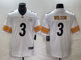 Pittsburgh Steelers #3 Russell Wilson white vapor limited jersey