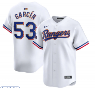Texas Rangers #53 Adolis Garcia White 2024 Gold Collection Cool Base Baseball
