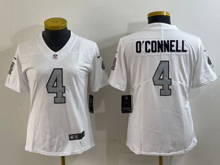 women Las Vegas Raiders #4 Aidan O'Connell white color rush vapor jersey