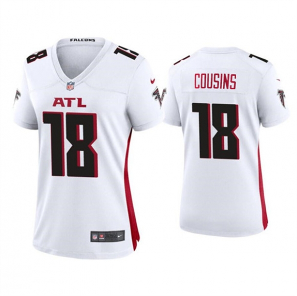 Women's Atlanta Falcons #18 Kirk Cousins White Stitched Jersey(Run Small)