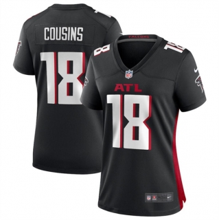 Women's Atlanta Falcons #18 Kirk Cousins Black Stitched Jersey(Run Small)