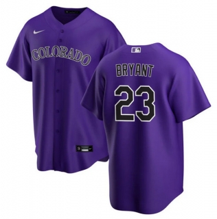 Colorado Rockies #23 Kris Bryant Purple Stitched Baseball Jersey