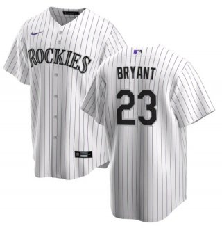 Colorado Rockies #23 Kris Bryant White Stitched Baseball Jersey