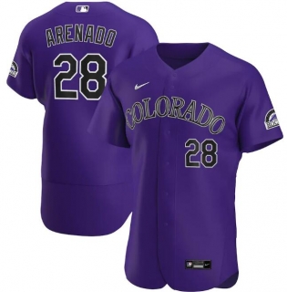 Colorado Rockies Purple #28 Nolan Arenado Flex Base Stitched MLB Jersey