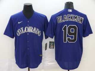 Colorado Rockies #19 Charlie Blackmon Blue Cool Base Stitched MLB Jersey