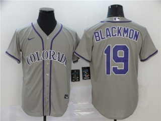 Colorado Rockies #19 Charlie Blackmon Grey Cool Base Stitched MLB Jersey