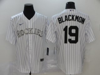 Colorado Rockies #19 Charlie Blackmon White Cool Base Stitched MLB Jersey