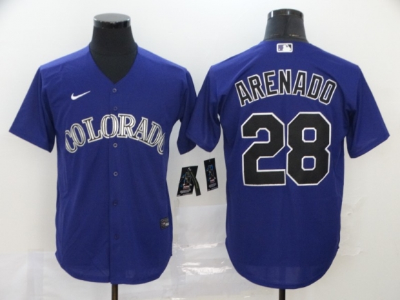 Colorado Rockies #28 Nolan Arenado Blue Cool Base Stitched MLB Jersey