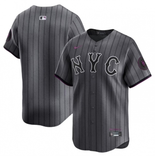 New York Mets Blank Graphite 2024 City Connect Limited Stitched Baseball Jersey