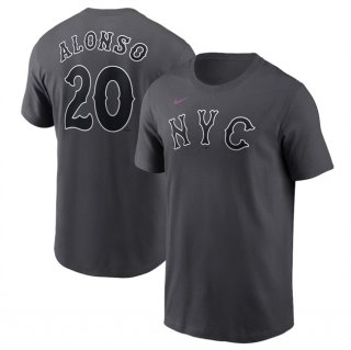 New York Mets #20 Pete Alonso Graphite 2024 City Connect Fuse Name Number