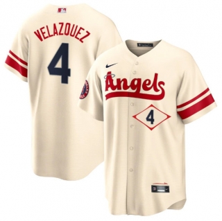 Los Angeles Angels #4 Andrew Velazquez 2022 Cream City Connect Cool Base Stitched