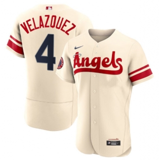 Los Angeles Angels #4 Andrew Velazquez 2022 Cream City Connect Flex Base Stitched