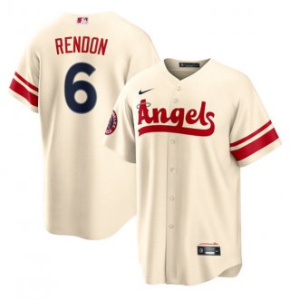 Los Angeles Angels #6 Anthony Rendon Cream 2022 City Connect Cool Base Stitched