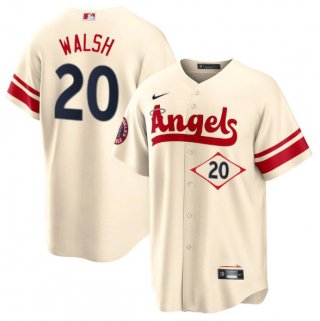 Los Angeles Angels #20 Jared Walsh 2022 Cream City Connect Cool Base Stitched