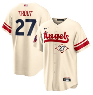Los Angeles Angels #27 Mike Trout 2022 Cream City Connect Cool Base Stitched