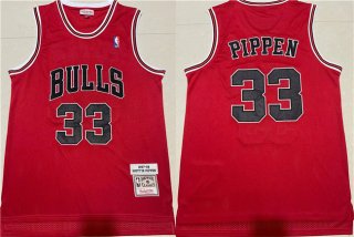 Chicago Bulls #33 Scottie Pippen 1997-98 Red Throwback Stitched Jersey