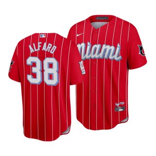 Miami Marlins #38 Jorge Alfaro 2021 Red City Connect Cool Base Stitched MLB Jersey