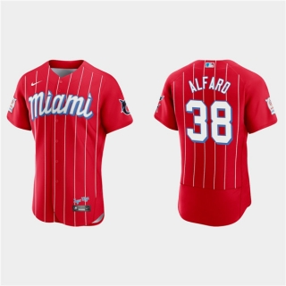 Miami Marlins #38 Jorge Alfaro Red 2021 City Connect Flex Base Stitched MLB Jersey