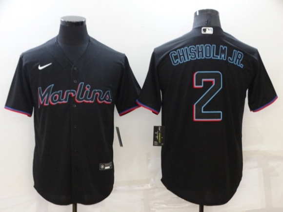 Miami Marlins #2 Jazz Chisholm Black Cool Base Stitched MLB Jersey
