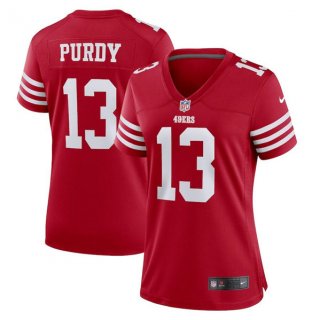 Women San Francisco 49ers #13 Brock Purdy Red Stitched Game Jersey(Run Small)