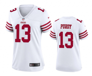 Women San Francisco 49ers #13 Brock Purdy White Stitched Game Jersey(Run Small)